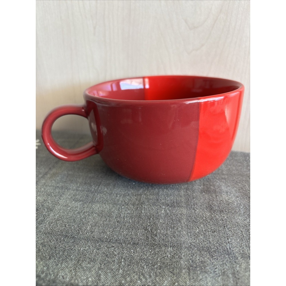 New 2021 Starbucks Holiday Two Tone Red Soup, Coffee, Tea Mug/Cup 16 oz.